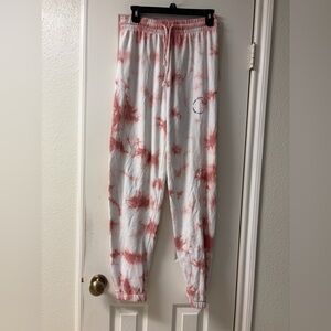 Pink Soda Sport Pink and White Tie-Dye Jogger Pants Size XS